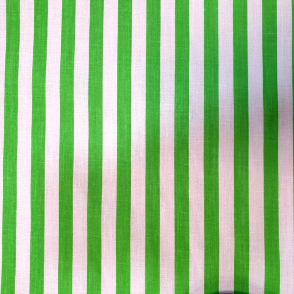 Polycotton Stripes LIME GREEN